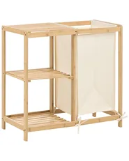 Badkamermeubel PUILAR 68 cm met wasmand Bamboe Lichtbruin_1144371