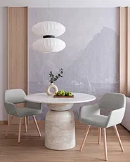 Set of 2 Dining Chairs CHICAGO Fabric Light Grey_1149707