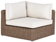 Garten Ecksofa mit Ottomane 6-Sitzer PALERMO modular Polyrattan Braun_927917