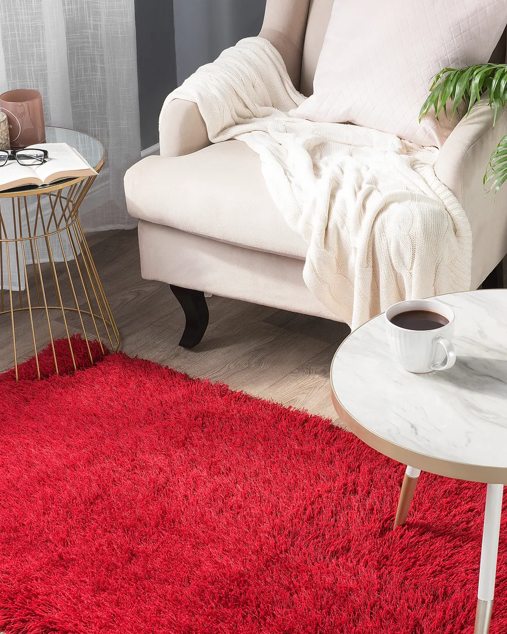Shaggy Rug CIDE Red 80 x 150 cm