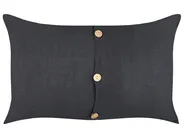 Dekokissen 2er Set BANORI 30 x 50 cm Leinen Schwarz Ohne Muster_903794