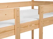 Hochbett Haus Kiefernholz LABATUT 90 x 200 cm Hellbraun_911500
