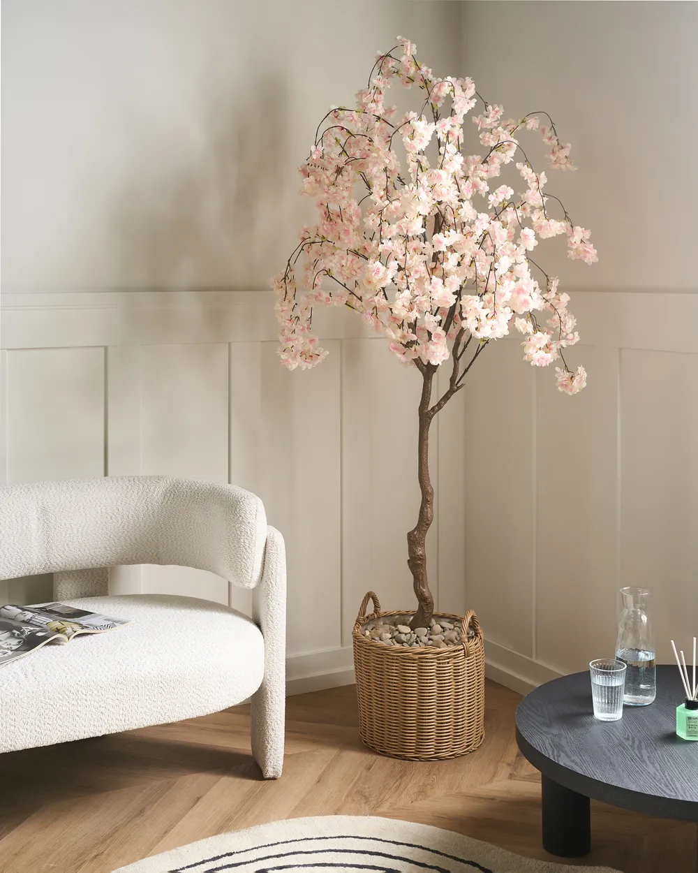Kunstpflanze CHERRY TREE 190 cm Rosa