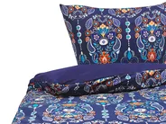 Bettwäsche-Set MADRONA 155 x 220 cm Baumwollsatin Dunkelblau_804793