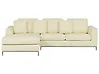 Ecksofa OSLO Echtleder Hellbeige rechtsseitig