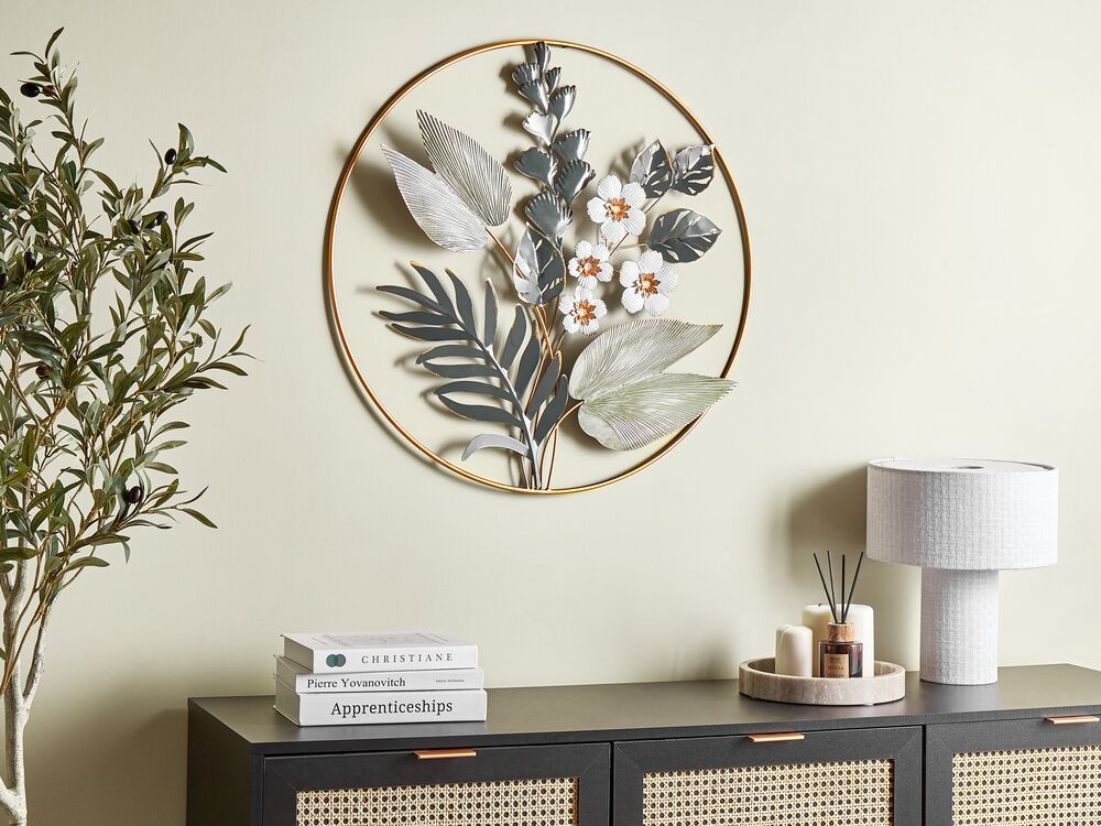 Décoration murale Fleur DUBNIUM 70 cm Métal Vert