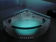 Whirlwanne Eckmodell mit LED MARTINICA 198 x 144 cm Weiß_762893