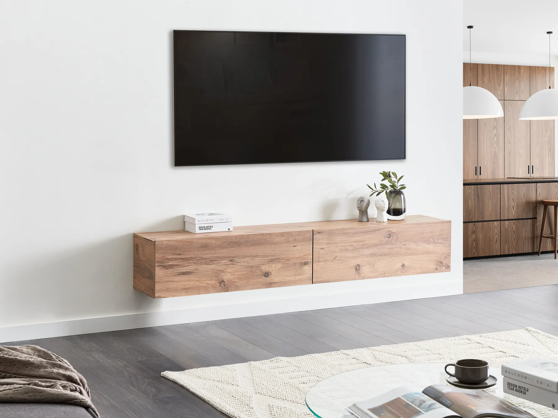 Wandmontierter TV-Schrank GLADSTONE Braun_973519