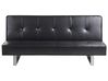 Sofa Bed 3 Seater DERBY Faux Leather Black