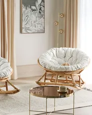 Schaukelstühle 2er Set ORVIETO Rattan Naturfarben_878374