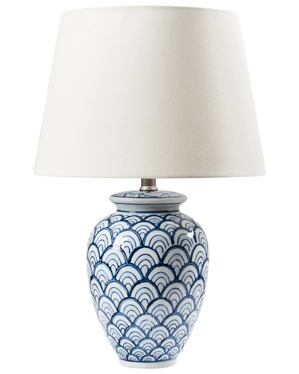 Tischlampe JAUCA Porzellan Weiß / Blau