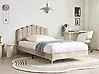 Bett mit Lattenrost Samtstoff SAUVIAN 120 x 200 cm Beige