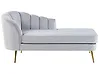 Linksseitige Chaiselongue ALLIER Samtstoff Hellgrau