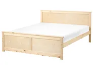 Bett mit Lattenrost DAUPHIN Kiefernholz Hellbraun 140 x 200 cm_1059825