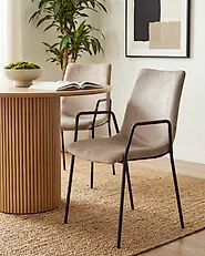 Set of 2 Dining Chairs JEFFERSON Velvet Taupe_1174987