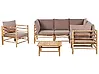 Lounge Set mit Tisch 6-Sitzer CERRETO Bambus Taupe