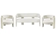 Sofa Set 4-Sitzer BUREA Chenillegewebe Cremeweiß_1072808