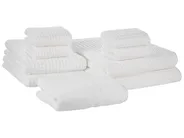 Set of 9 Towels AREORA Cotton White_1067810