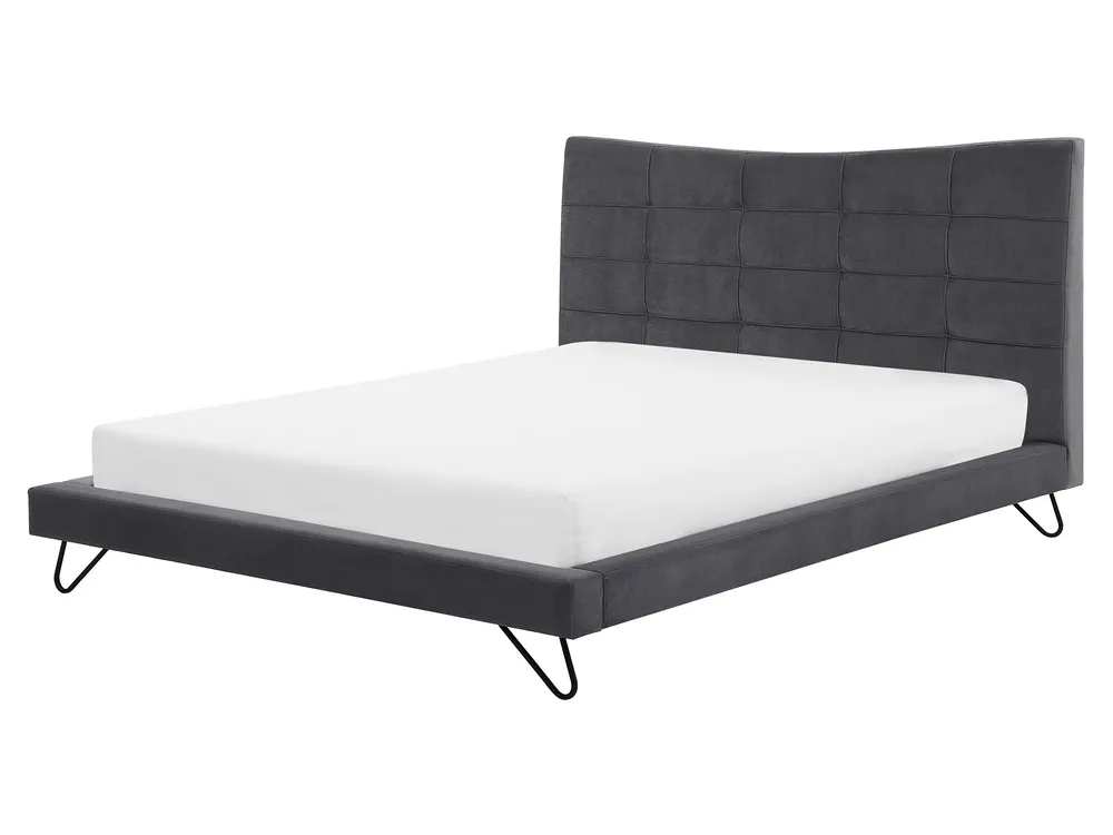 Bett mit Lattenrost Samtstoff LANNION 160 x 200 cm Dunkelgrau