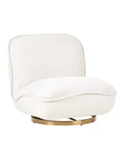 Swivel Armchair MUREN Fabric Off-White_1072923