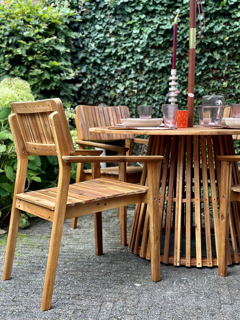 Gartenstuhl 2er Set AGELLO Akazienholz Braun