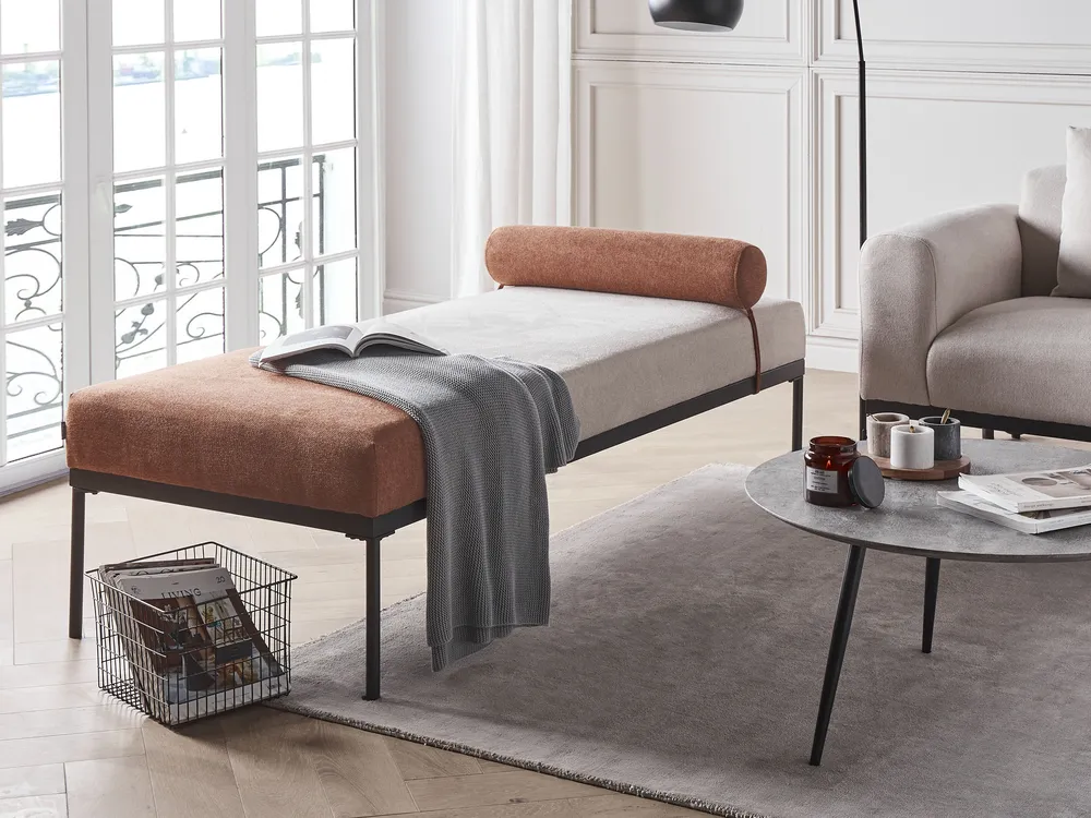 Chaiselongue MALMOS Kunstleinen Goldbraun