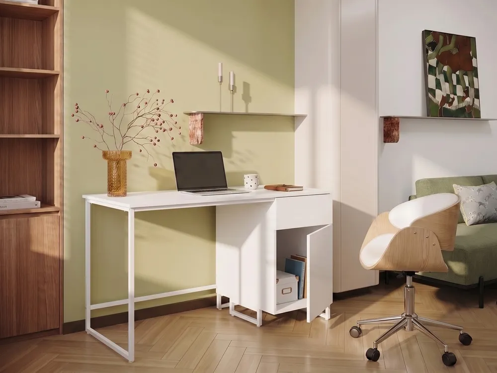 Home Office Desk LEXTON 120 cm 60 cm White_1103823