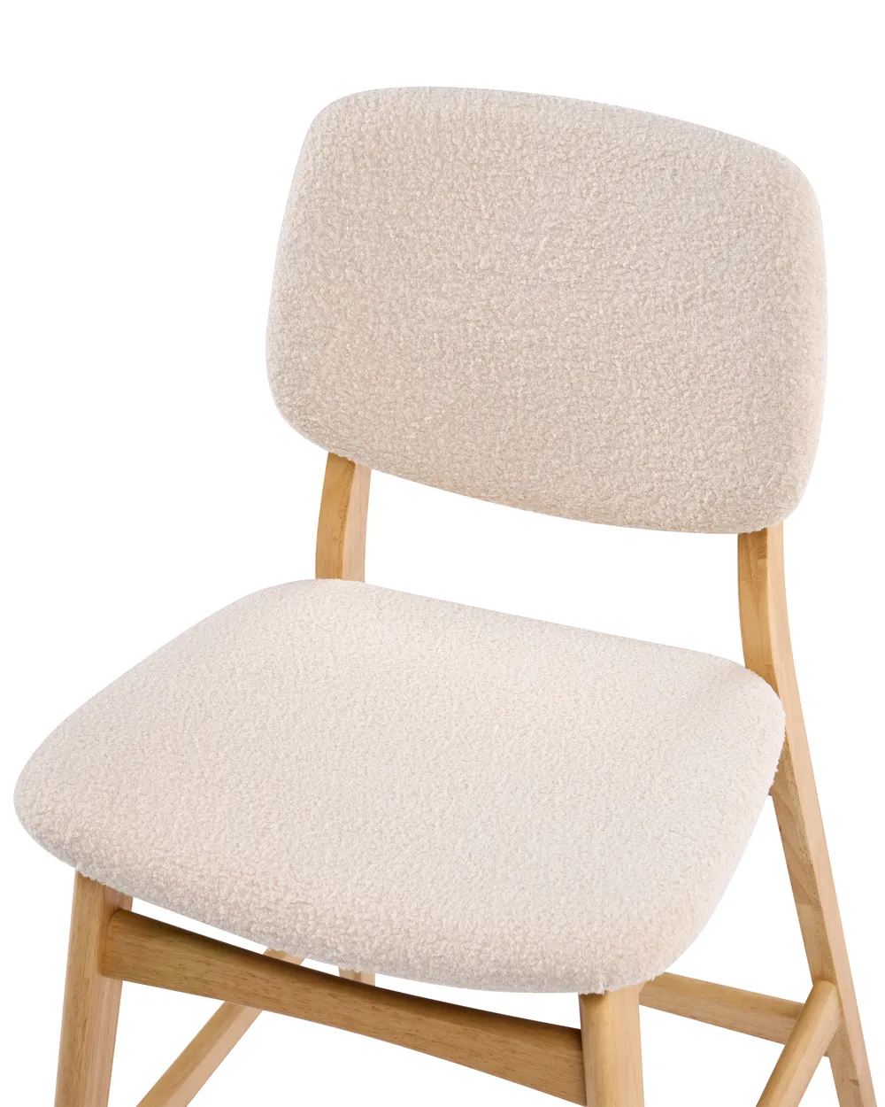 Set of 2 Bar Chairs ELAINE Boucle Light Brown/ Beige_1060284