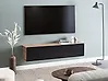 Wandmontierter TV-Schrank GLADSTONE Braun / Schwarz
