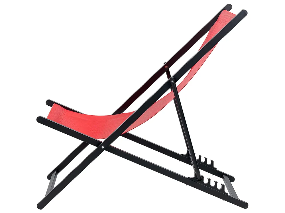 Klappbarer Liegestuhl LOCRI II Metall Rot_857234
