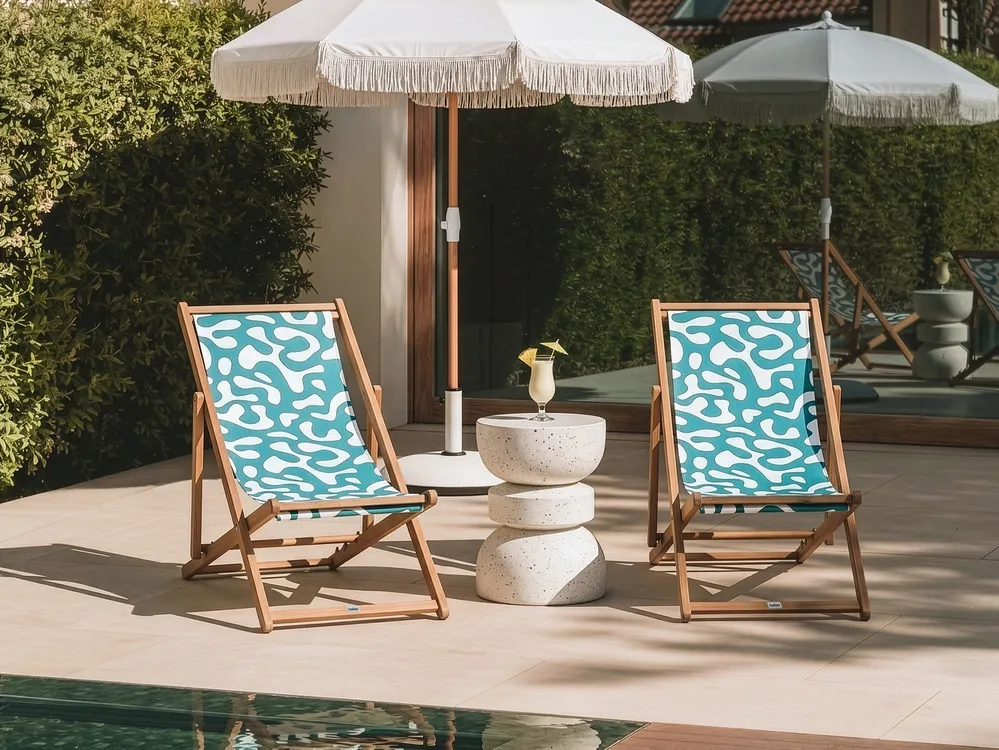 Ersatzstoff für Sonnenliege 2er Set ANZIO/AVELLINO 113 x 44 cm Türkis