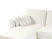 Eckschlafsofa 3-Sitzer KAARINA Stoff Weiß rechtsseitig_1100084