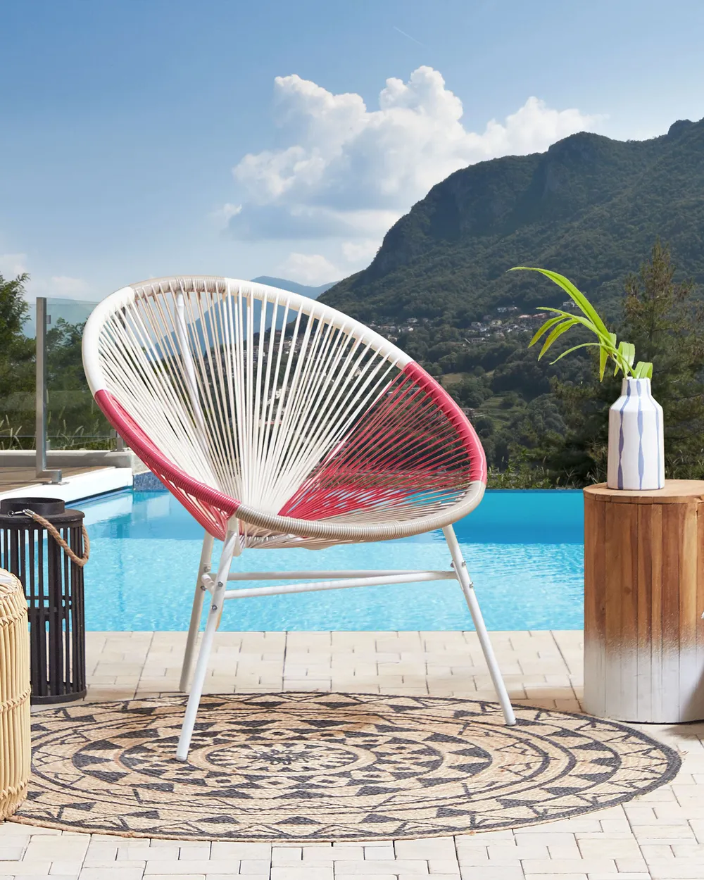 Gartenstuhl ACAPULCO Polyrattan Fuchsia