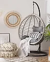 Hanging Chair with Stand TOLLO PE Rattan Grey