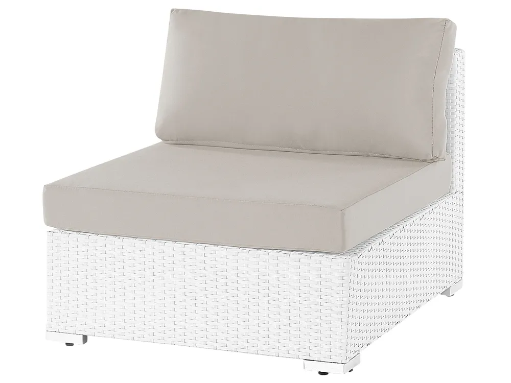 Garten Ecksofa mit Tisch 4-Sitzer SANO modular Polyrattan Weiß linksseitig_741332