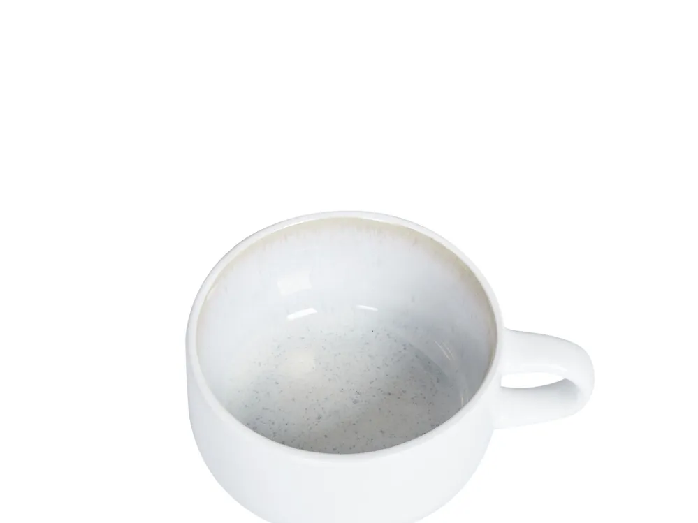 Set of 8 Cups with Saucers SESAME Stoneware Off-White_986483