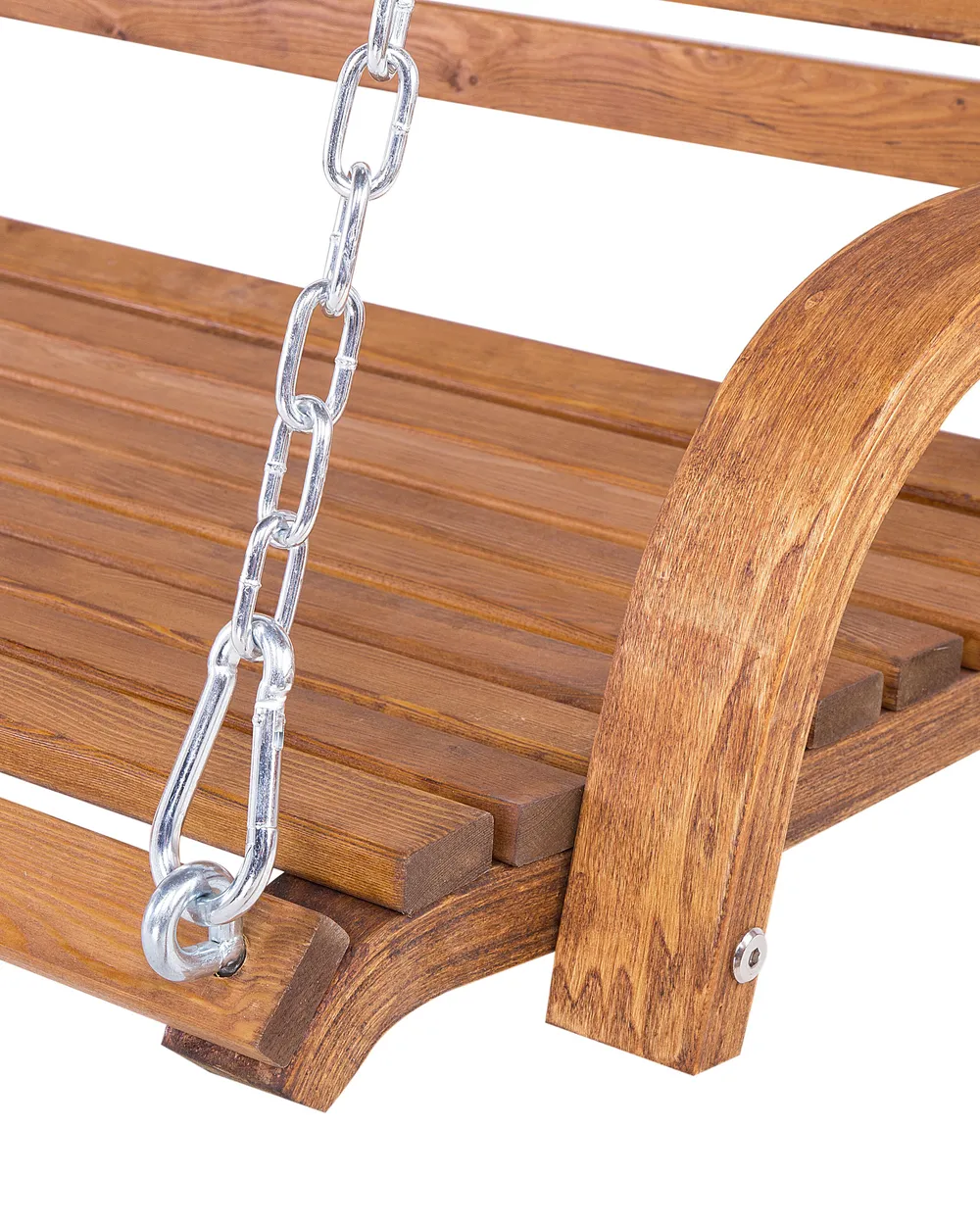 Patio Swing NOVARA Larch Wood Brown - Beliani.ro