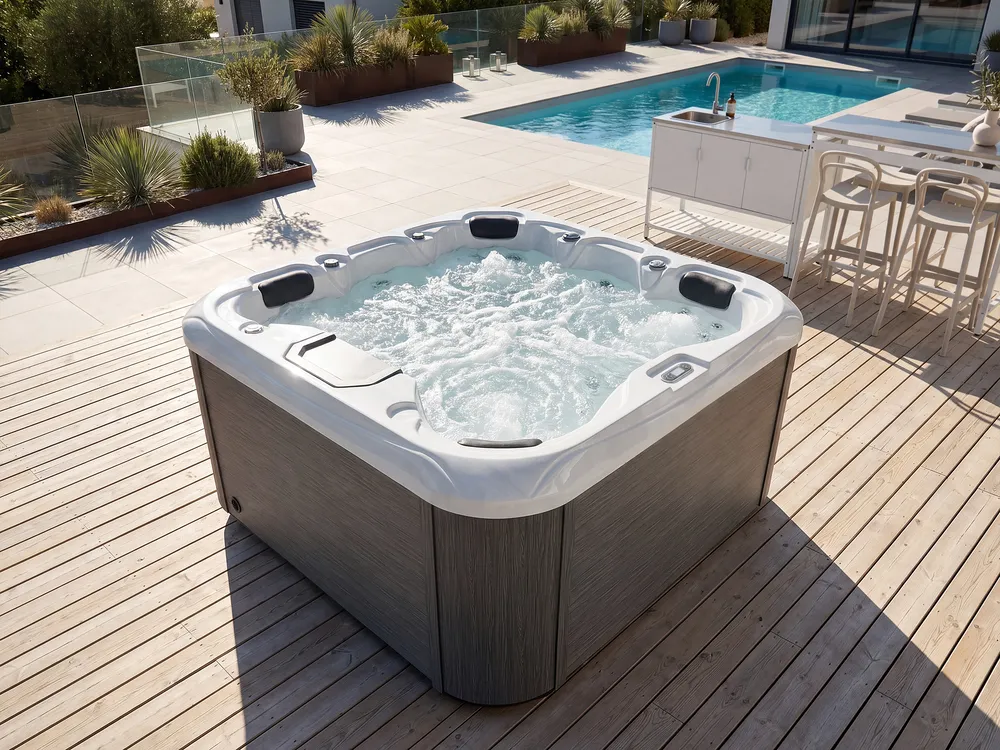 Outdoor Whirlwanne mit LED AMARILLA Grau