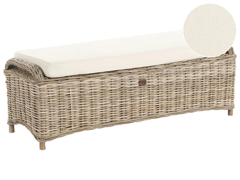 Garten Ottomane SUSUA 140 cm Rattan Naturfarben