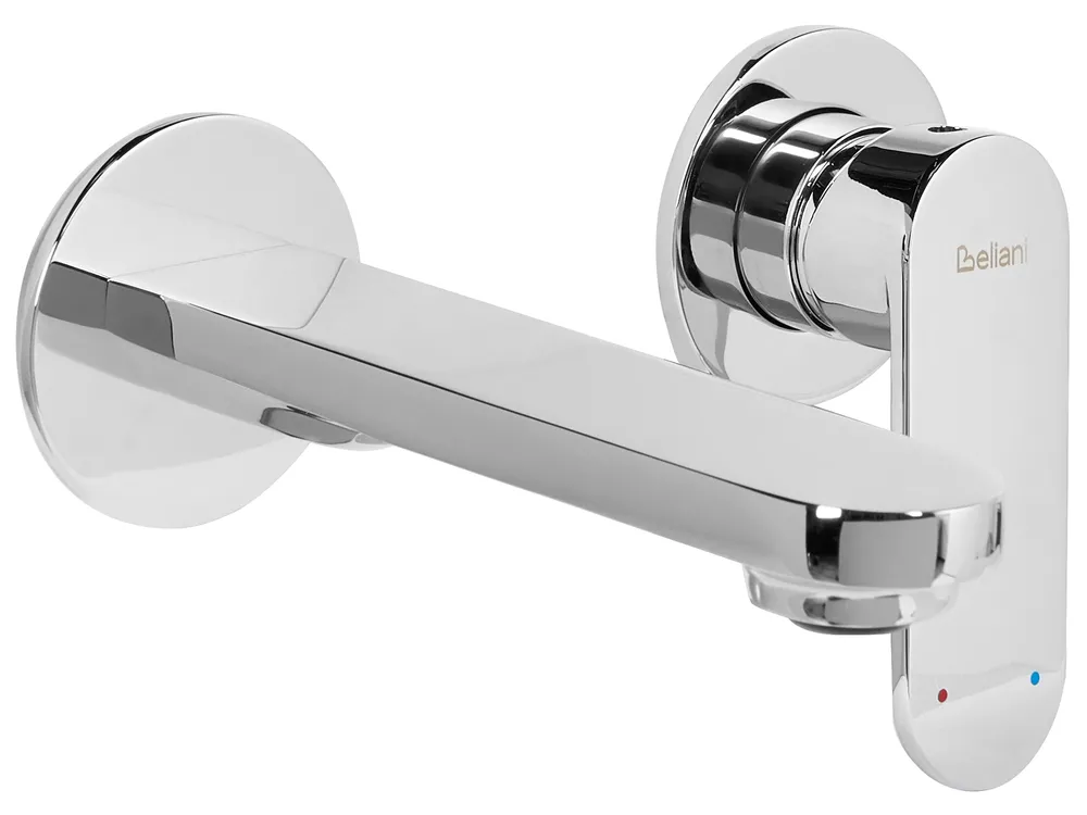 Wandmontierte Waschtischarmatur GUATAVIA Messing Silber