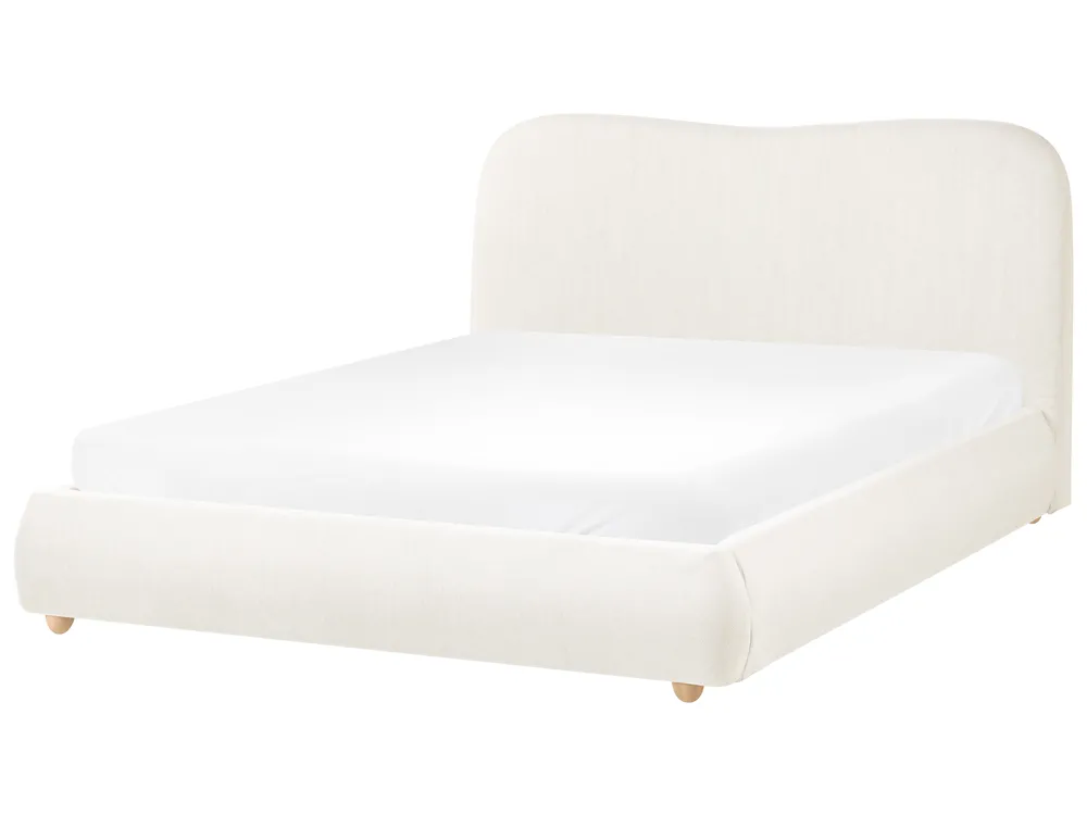 Bett mit Stauraum BLAGNAC Stoff Cremeweiß 140 x 200 cm_1073195
