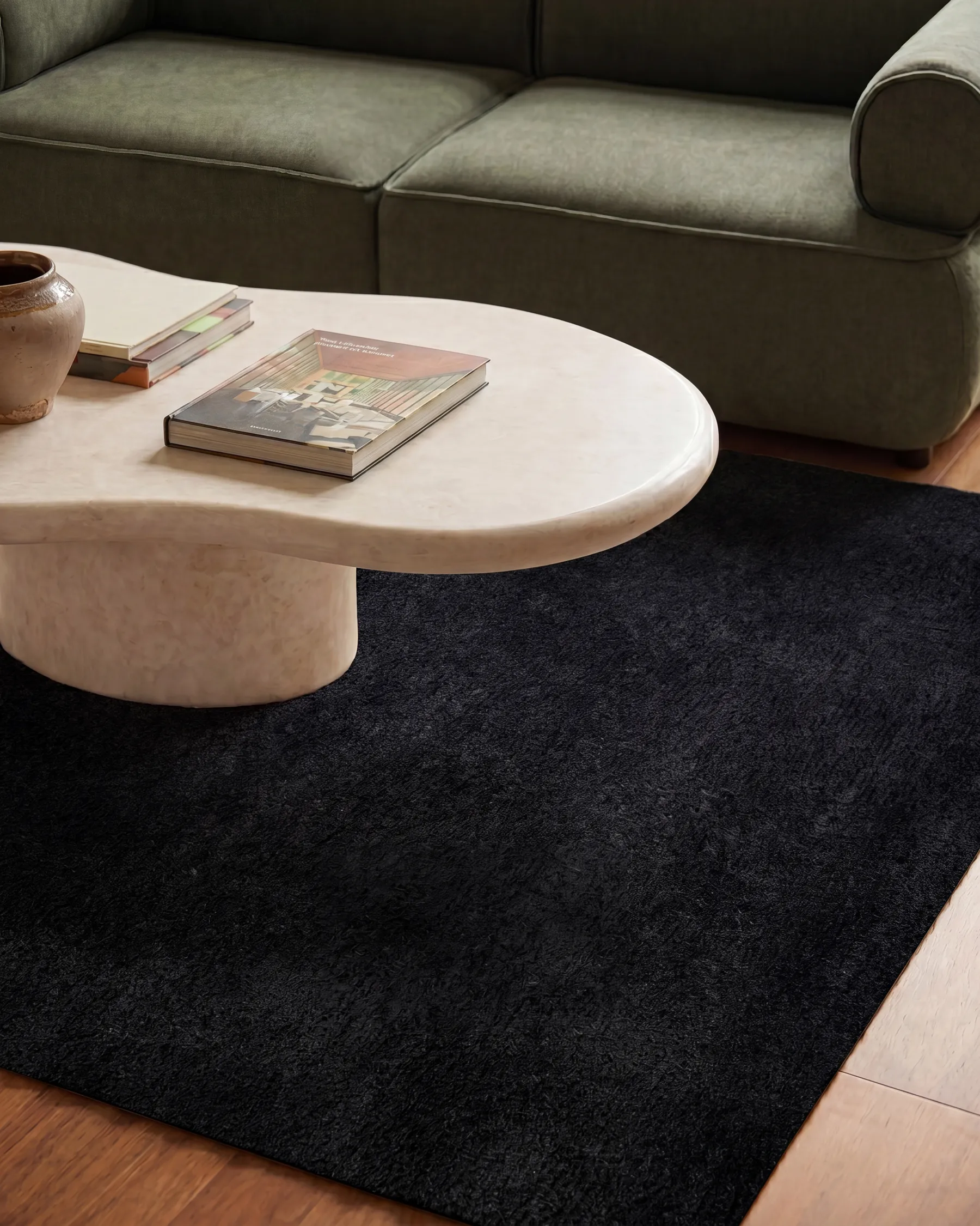 Shaggy Rug EVREN Black 140 x 200 cm_758529