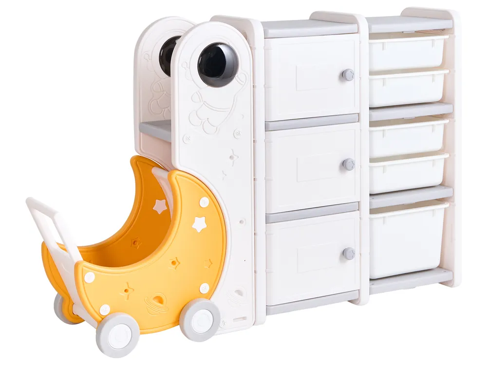 Spielzeugaufbewahrung MOONBI 94 cm Cremeweiß