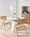 Esszimmerstuhl 2er Set AVA Holz Hellbraun / Beige