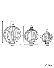 Gartendekoration LED GAROUR 65/50/40 cm Weihnachtskugel Gold_950443