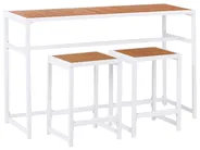 Gartenbar Set 2-Sitzer AVETRANA Metall Braun / Weiß_987558