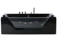 Whirlwanne Eckmodell mit LED SAMANA 174 x 79 cm Schwarz_812360