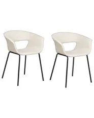 Set of 2 Dining Chairs ELMA Fabric Light Beige_884608