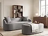 Sofa AMAL mit Ottomane Stoff Grau