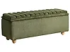 Banc de rangement rembourré SALIDA Tissu Vert